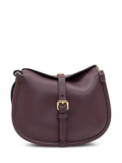 ETRO ETRO ETRO BORDEAUX SHOULDER BAG WITH GOLD BUCKLE