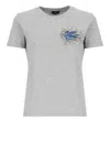 Etro Grey Crewneck Logo T-shirt In White