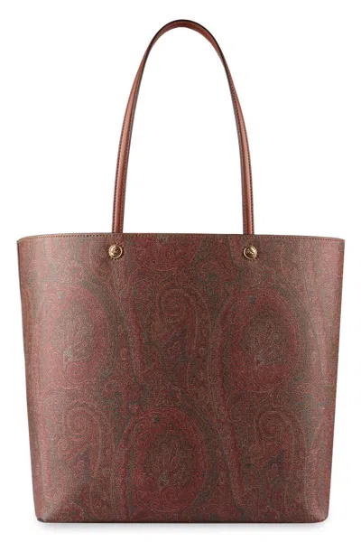 Etro Essential Maxi Tote In Brown