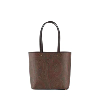 Etro Essential Medium Bag With Clutch In Brown