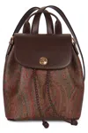 Etro Medium Arnica Drawstring Paisley Backpack In Brown