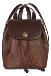 Etro Medium Arnica Drawstring Paisley Backpack In Brown