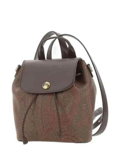 Etro Essential Small Backpack In Arnica In Brown
