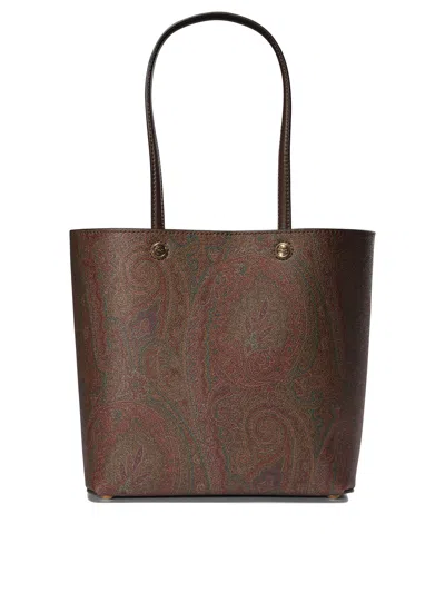 Etro " Essential" Small Shoulder Bag In Brown