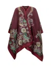 Etro Floral Patterned Viscose Cape In Red