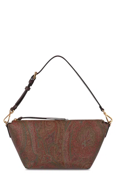 Etro Jacquard Paisley Shoulder Bag In Brown