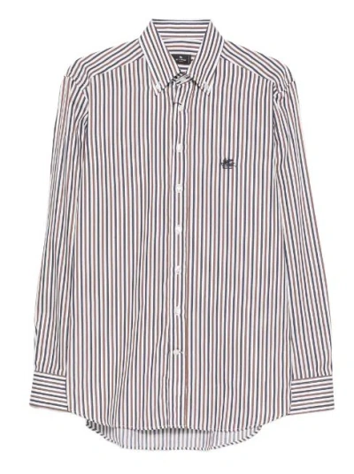 Etro Mens Patterned Cotton Shirt In Multi