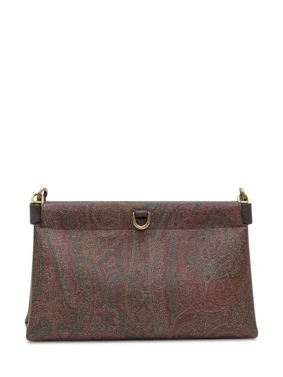 Etro Paisley Fabric Clutch Bag Brown In Burgundy