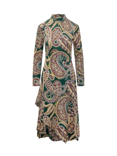 Etro Paisley Patterned Midi Dress In Multi