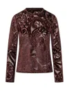 Etro Top With A Velvet Pattern In Burgundy