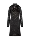 Etro Short Velvet Dress With Floral Pattern In Black