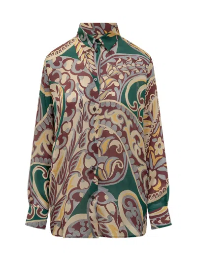 ETRO ETRO ETRO SILK SHIRT WITH MULTICOLOR PAISLEY PRINT