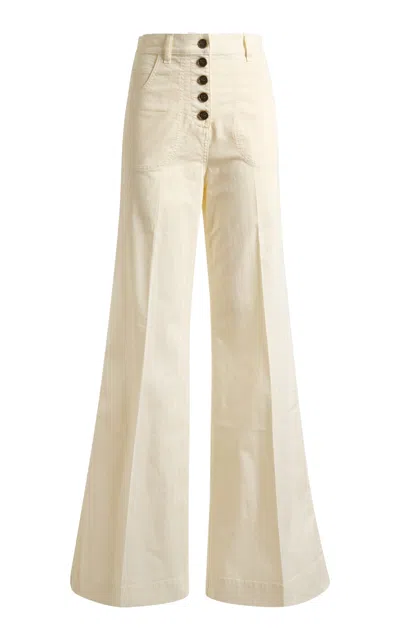 Etro Embroidered-pocket Button-fastening Jeans In Neutral
