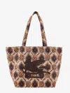 Etro Fabric Shopping Bag With Pegasus Embossed Maxi Embroidery