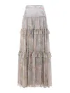 Etro Paisley Print Ruffled Maxi Skirt In Multicolour