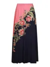 Etro Printed Silk Crêpe De Chine Maxi Skirt In Blue