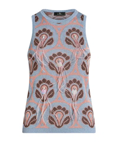 ETRO ETRO PATTERNED JACQUARD KNITTED TANK TOP