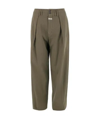 Etro Fender High-waisted Trousers In Green