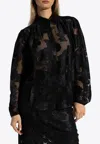Etro , Fil Coupé Chiffon Shirt, Woman, Black, Size 48 In Black