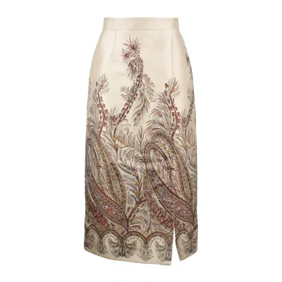 ETRO ETRO FIL COUPÉ JACQUARD MIDI PENCIL SKIRT