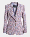 Etro Fiorellino Lace Jacquard Single-breasted Jacket In Multicolour On Pale