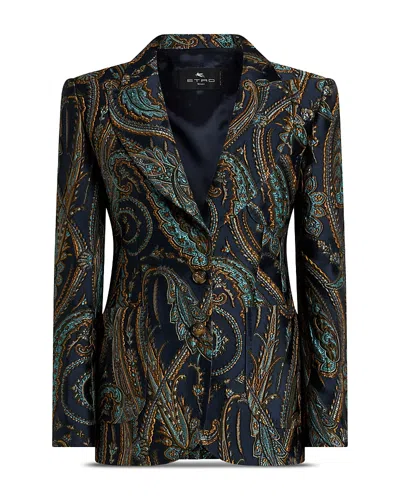 Etro Fitted Brocade Blazer In Multi