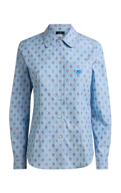 Etro Fitted Cotton Shirt In Multi