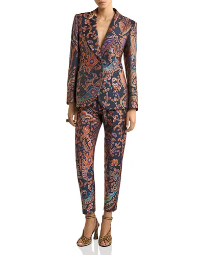 Etro Fitted Jacket With Peak Lapel In Multi