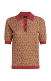 Etro Fitted Knit Polo Top In Multi