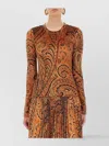 Etro Fitted Paisley Pattern Pleated Midi Top In Multi