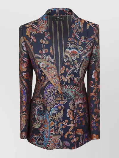 Etro Fitted Peak Lapel Blazer In Multi