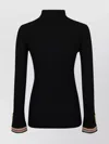 Etro Fitted Ribbed Turtleneck Knit In Black