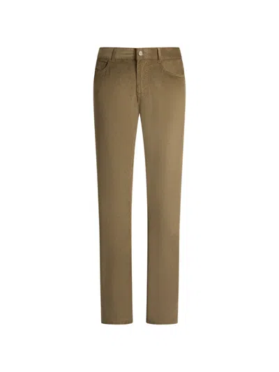 Etro Five-pocket Trousers In Cotton-corduroy In Neutral