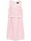 Etro Flamingo Pink Embroidered Midi Dress