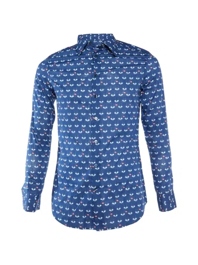 Pre-owned Etro Flamingo-print Long-sleeve Shirt In Blue