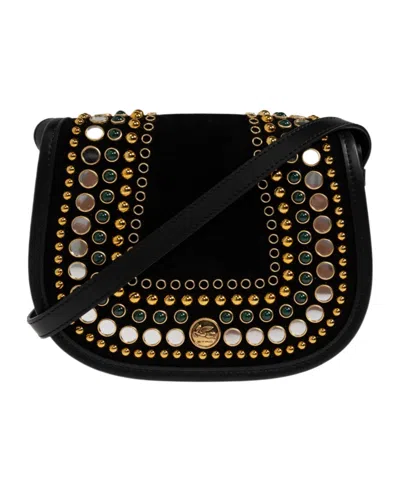Etro Flap Shoulder Bag In Black
