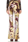 Etro Flare Pant In Print On Yellow Base
