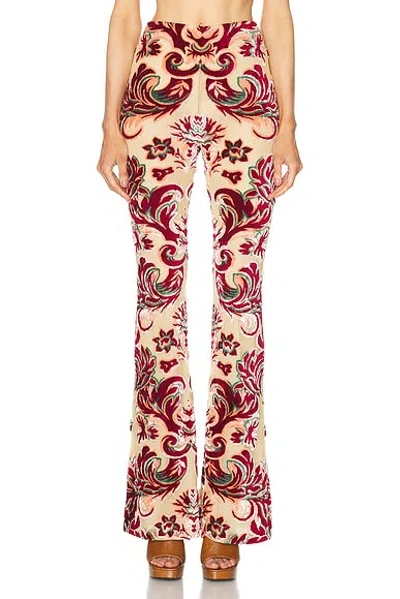 Etro Flare Trouser In Multicolour On Yellow Base