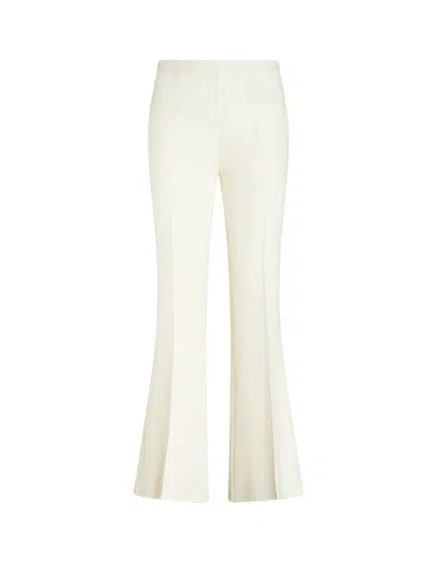 Etro Flare Trousers In White Cady Stretch In Yellow Cream