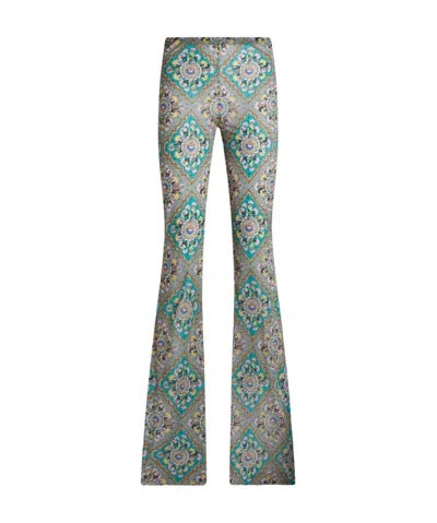 Etro Flared Casual Pants In Gray