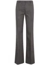 Etro Houndstooth-pattern Flared Trousers In Gray