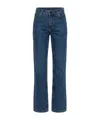 Etro Flared Denim Jeans With Pegaso Embroidery In Blue