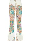 Etro Mid-rise Engineer Bouquet Floral-print Flared Ankle Cotton Pants