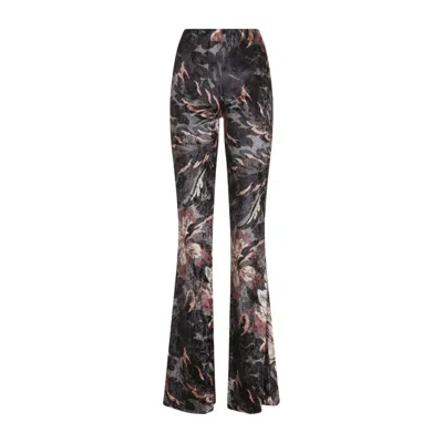 ETRO ETRO FLARED GREY POLYESTER PANTS