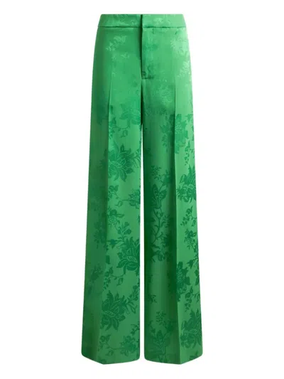 ETRO FLARED HIGH WAISTED TROUSERS,WREA0051.99TJDA0 V0396 BRIGHT GREEN