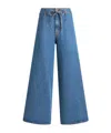 Etro Belted Wide-leg Crop Denim Trousers In Blue