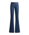 Etro Embroidered Pegaso Flared-leg Jeans In Blue