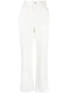 Etro High-waisted Flared Trousers In White