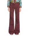 Etro Flared Leg Jeans In Burgundy Print In Multi