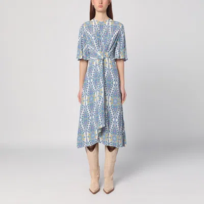 Etro Flared Midi Dress With Multi-coloured Print In Multicolor